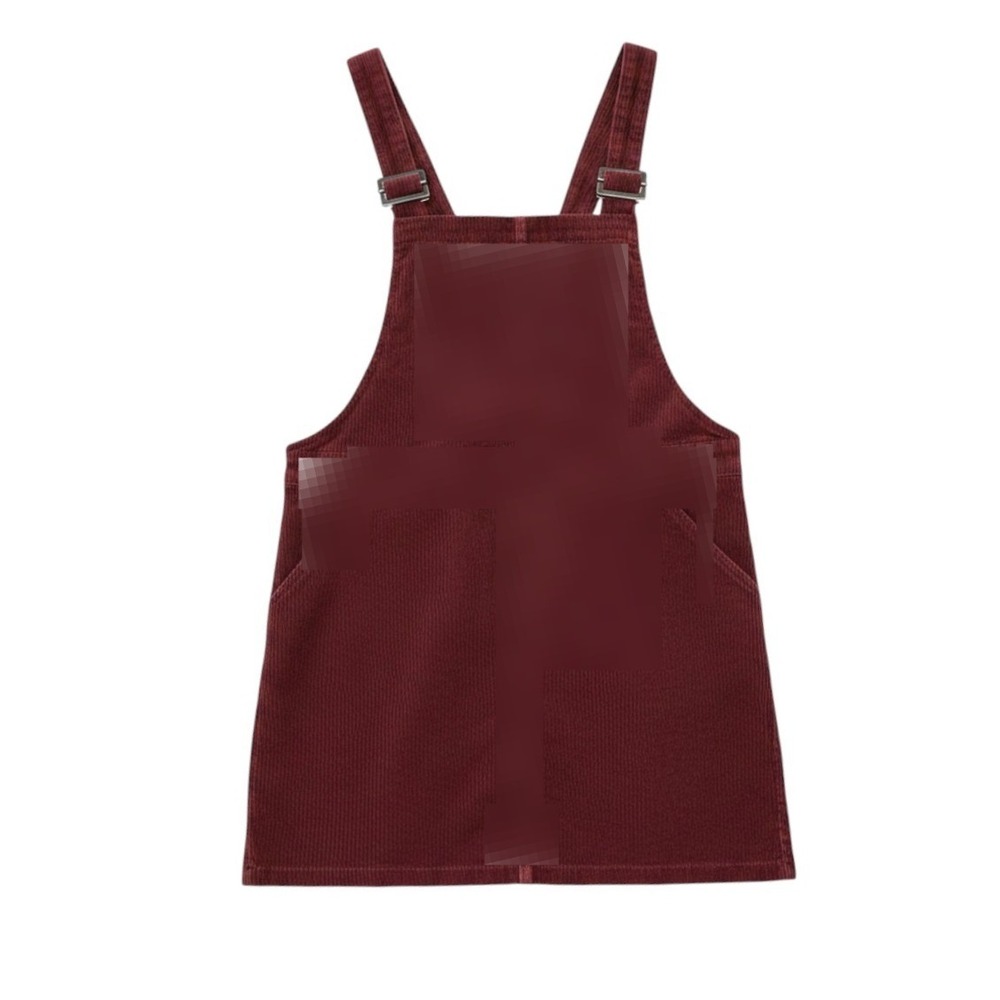 Forever 21+ Burgundy Corduroy Pinafore Dress Jumper Mini Skirt Overall 1X PLUS